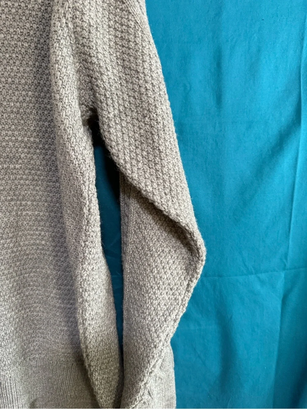 Men’s Grey Cable Knit Sweater with Gold Cross Emblem - Made by Father Sons